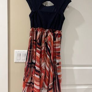 Elegant Navy Blue Lace Dress